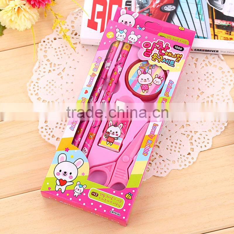 Promotional Popular Creative 5 In 1 Kids School Stationary Set