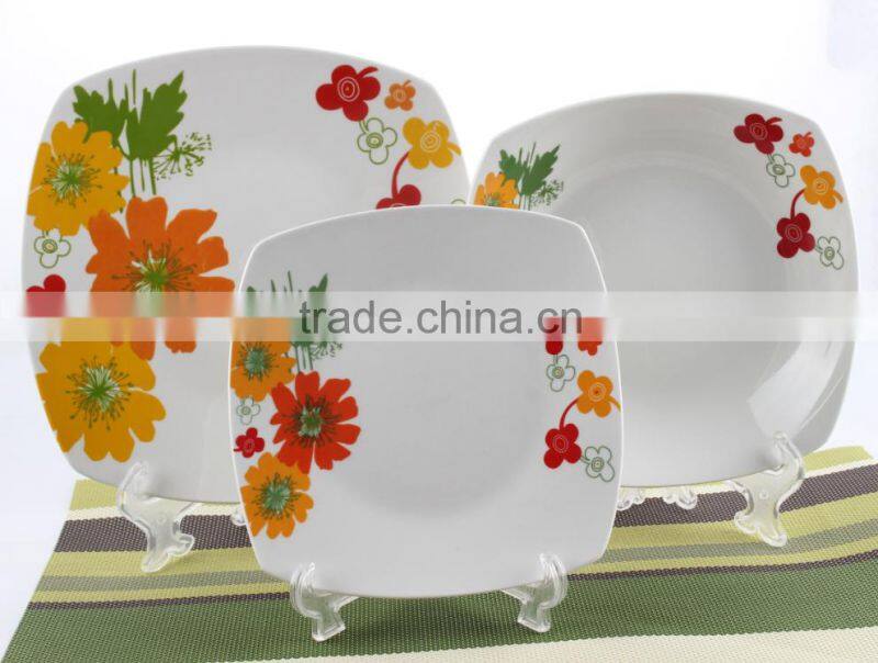Square fine porcelain dinner sets for Peru homewares