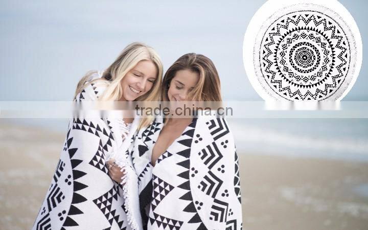 large round Beach Towel with tassels