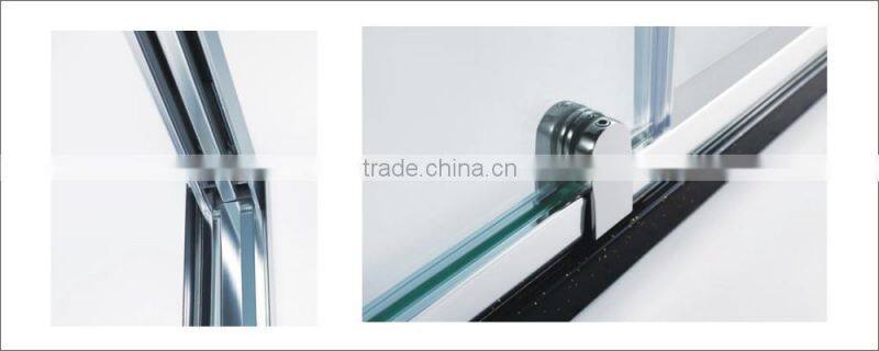 sliding glass shower door with release system