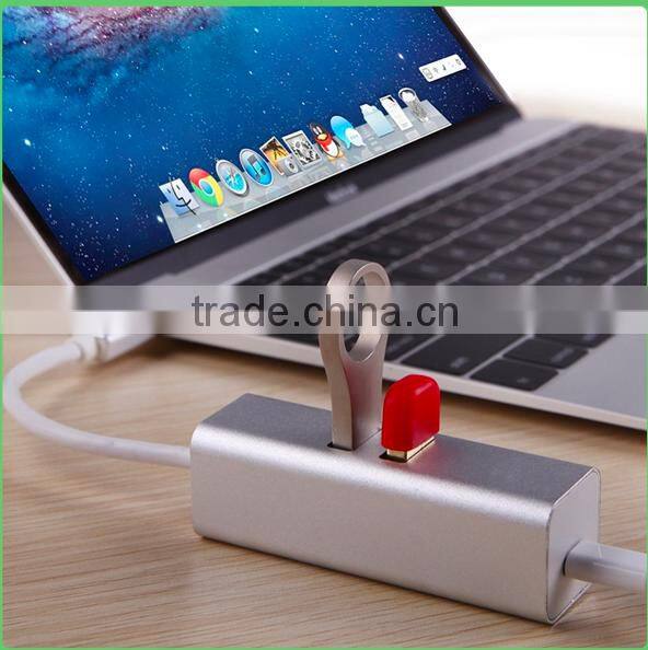 2 in 1 USB 3.1HUB Type-C to 2 Ports USB 3.0 & 1 USB 3.1 Type-C Charging / Data HUB Adapter for MacBook