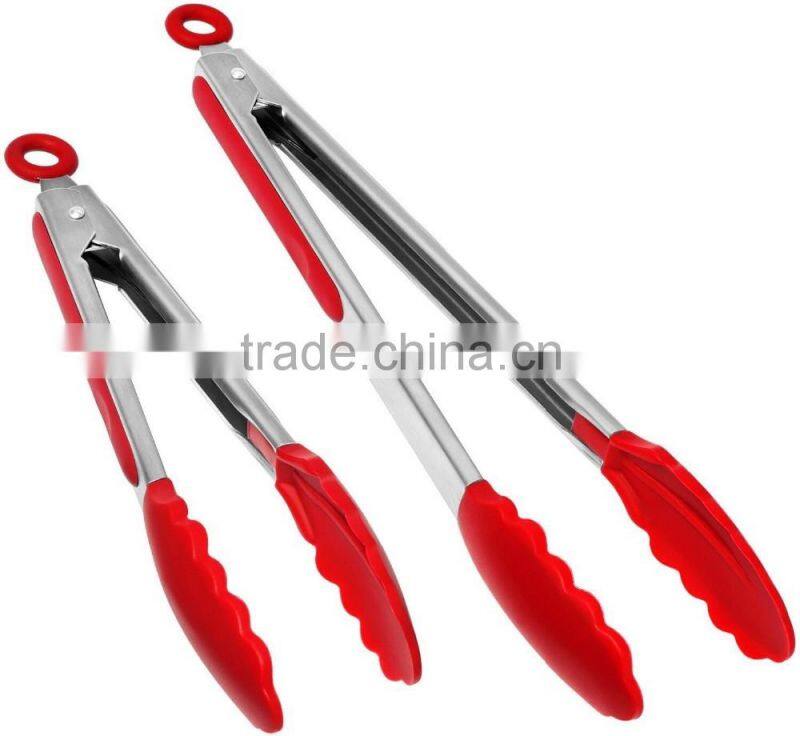 High quality bbq service silicone tongs