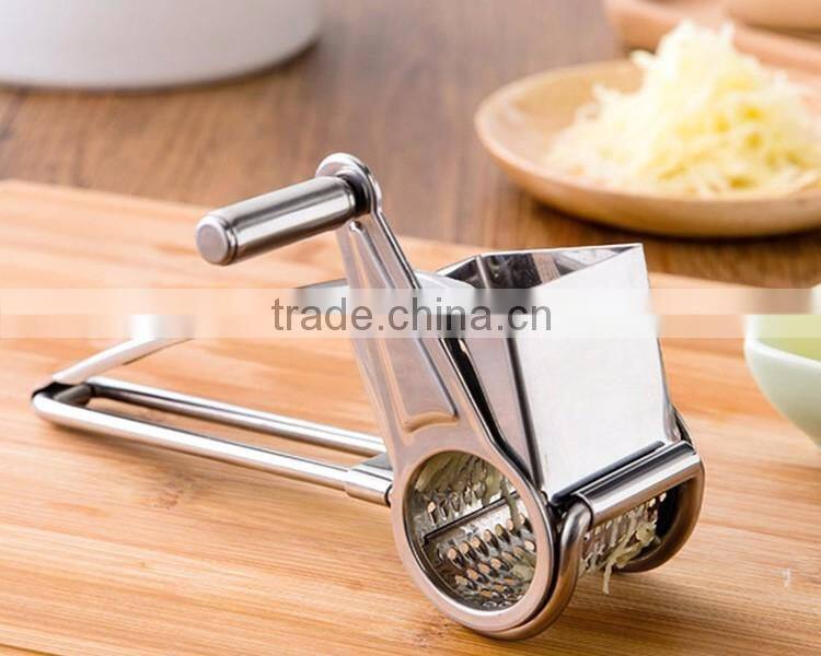 Hot Sale Stainless Steel Kitchen Rotary Grater Multi-functional Round Cheese Grater