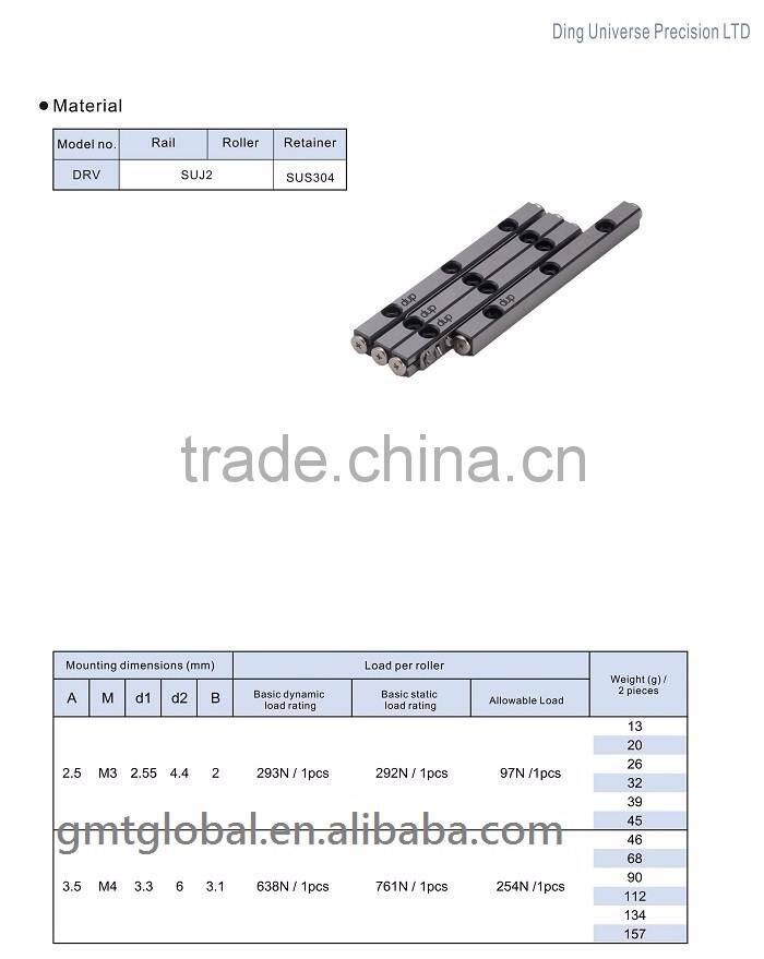 dup DRV cnc linear guide rail with crossed roller slide rail