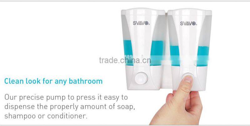 200ml*2 Double shampoo liquid soap dispenser for hotel bathroom V-4701-2