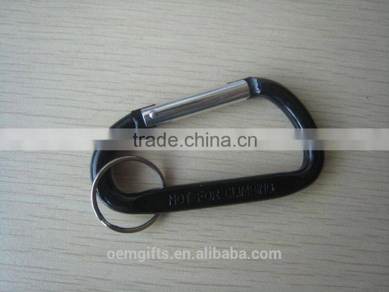 Large D Shaped Aluminum Carabiner With Keyring