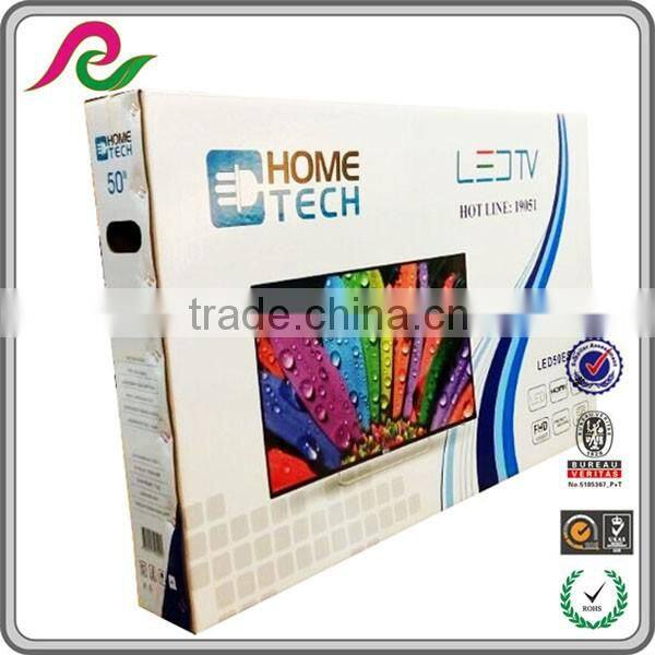 Folding corrugated carton paper box with handle for LDE TV packing