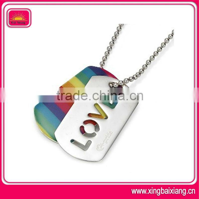 aluminum colorful blank dog tag necklace