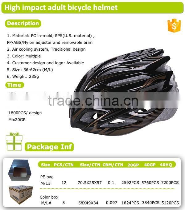 Black color professional producing adult bicycle helmet