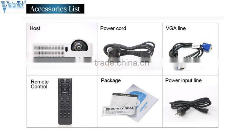 2016 short throw 3000 lumens 3d dlp projector full hd