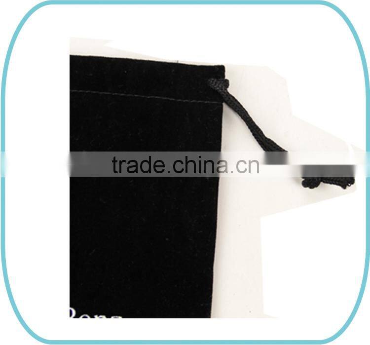 2015 gold printing drawstring velvet bag for wine bottle package