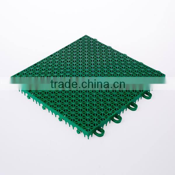 single layer interlocking plastic sport court flooring with cross shape