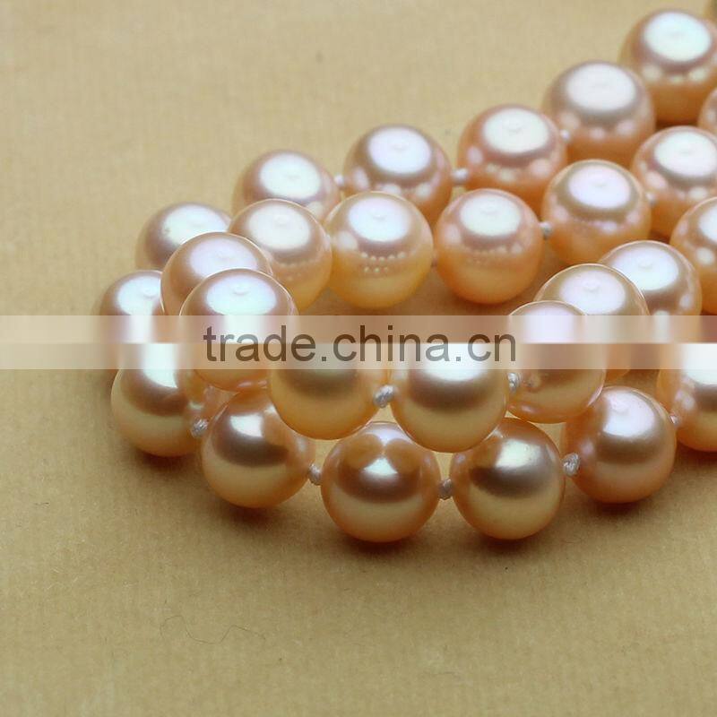 Freshwater pearls chains necklaces natural pink color beads