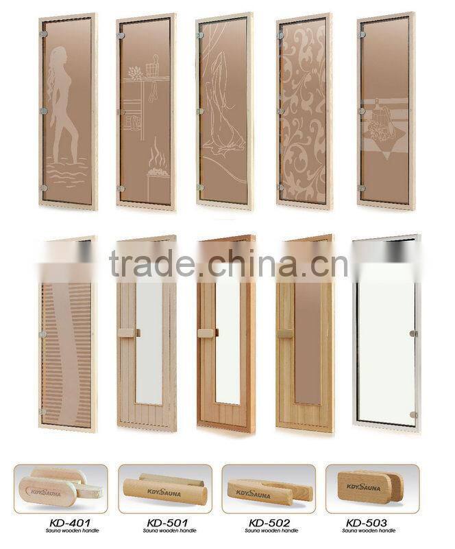 Solid wood traditional sauna glass door
