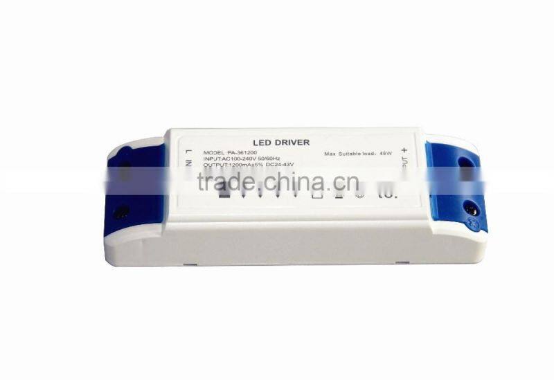 Constant Current 1200mA DC24-43V 48W Led Driver Chinese distributor