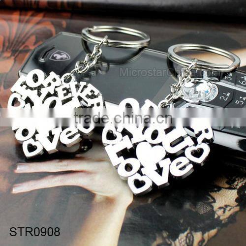 Hot Selling Broken Heart Shaped Metal Key Ring Chain