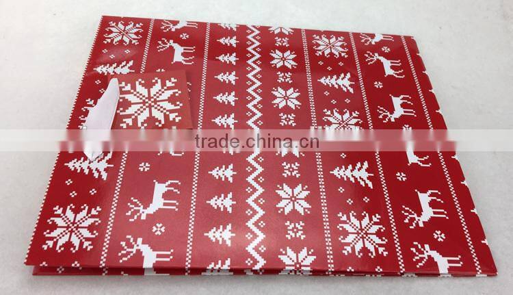 Christmas Medium Bag Gift Bag White satin Ribbon and tag