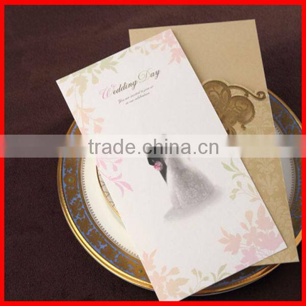 Delicated royal design gold happy ornamental engravingwedding invitation card