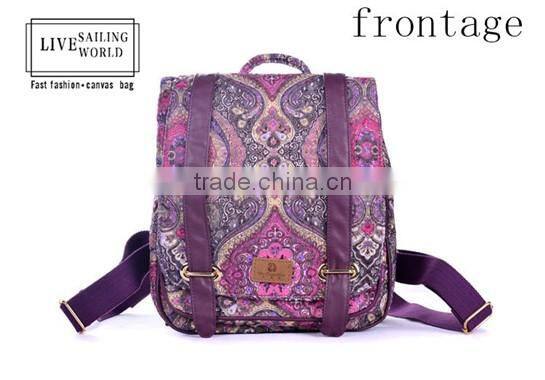 Reliable quality Chinese folk style ladies canvas laptop backpack
