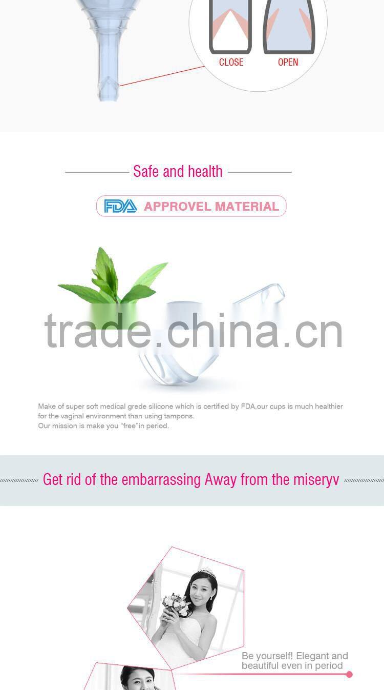reusable women feminine hygiene care menstruation period cup