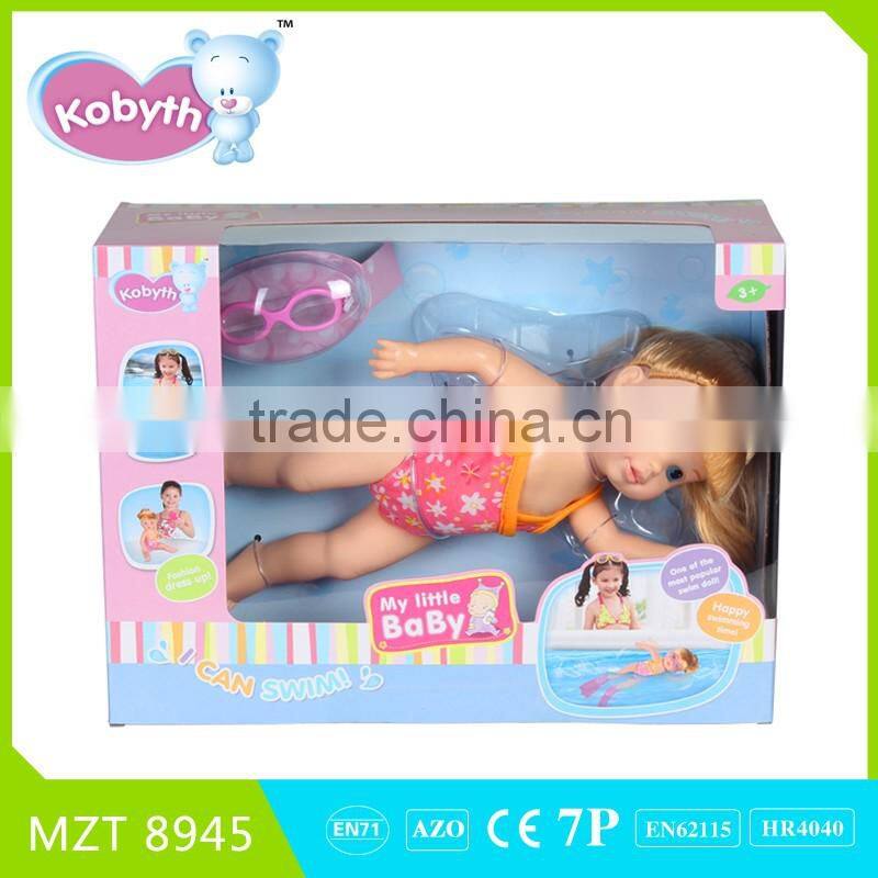 new item B/O swimming baby doll with glasses