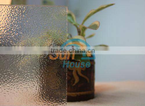 Polycarbonate embossed sheet for shower cabin