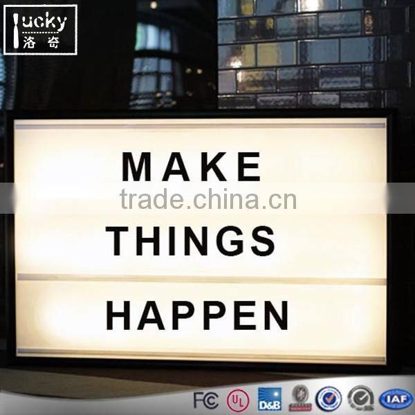 Modern A4 Led Lightbox Three Line Cinema Light Box Acrylic AA Battery Powered USB Cable+ 85 Letters Numbers DIY Home Art Decor