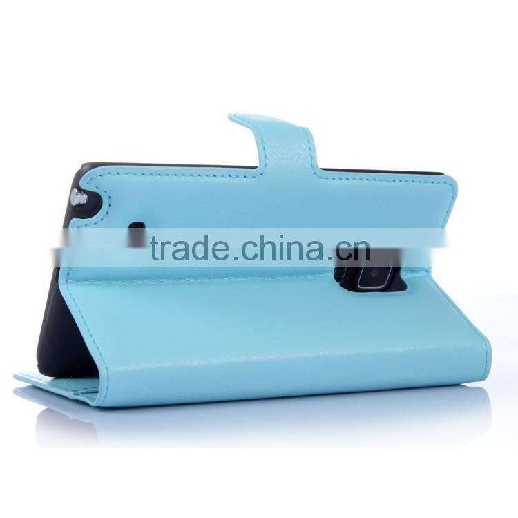 Hot Selling Ultra Thin Lichee PU Leather Case Wallet Folio Flip Cover for Samsung GALAXY Note Edge N915