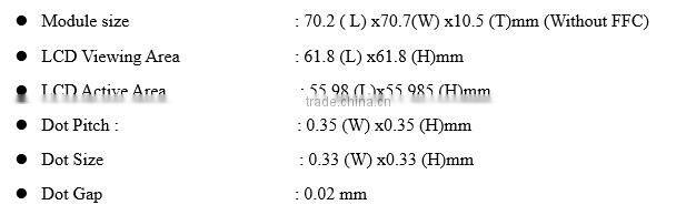 160x160 graphic lcd module white backlighht