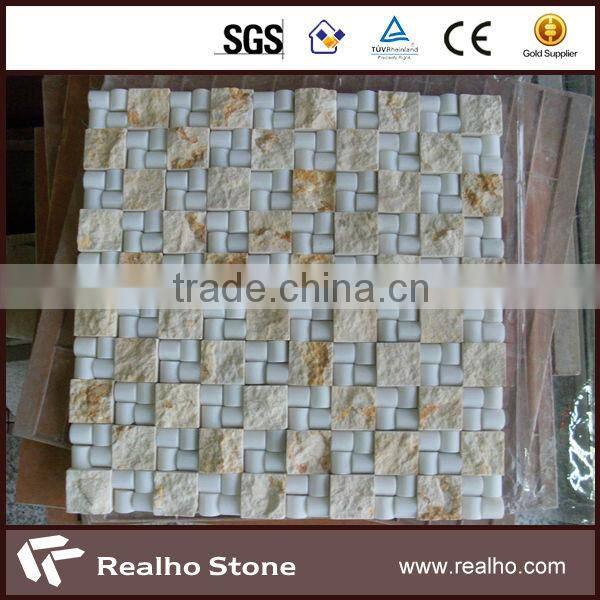 own quarry imperial gold marble 3" lantern mosaic
