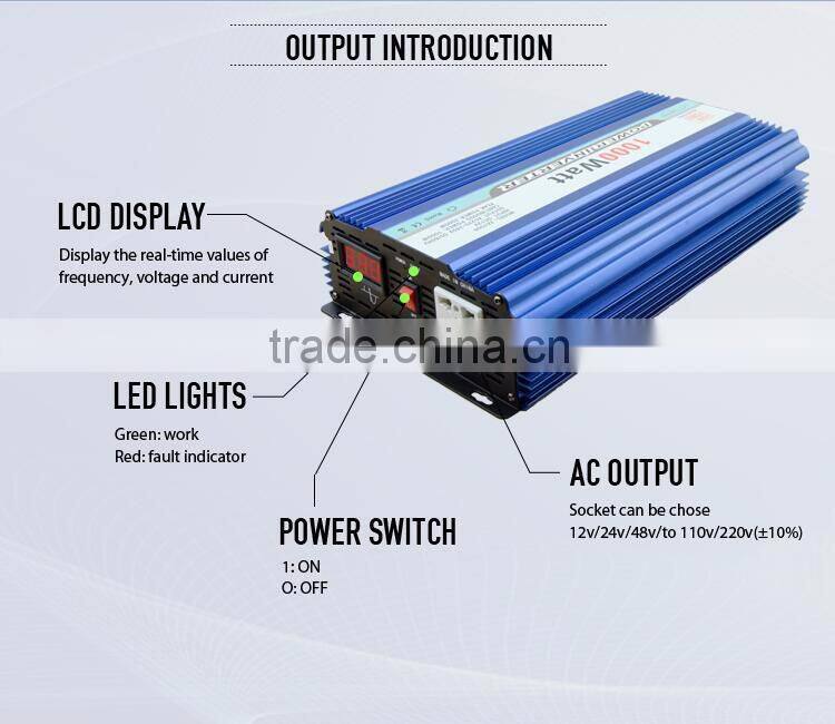 24V/48VDC Pure Sine Wave power Inverter 1000watt With AC Charger For Home
