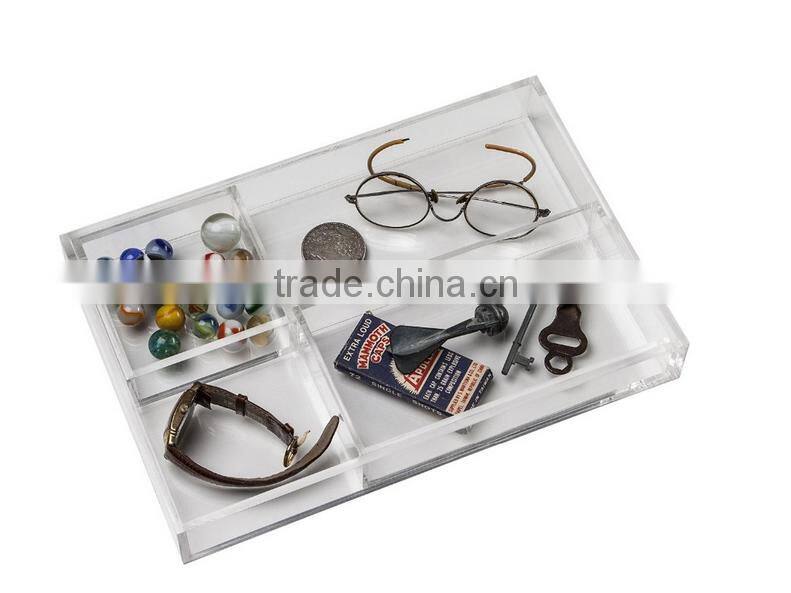 factory wholesale custom clear acrylic tray with insert