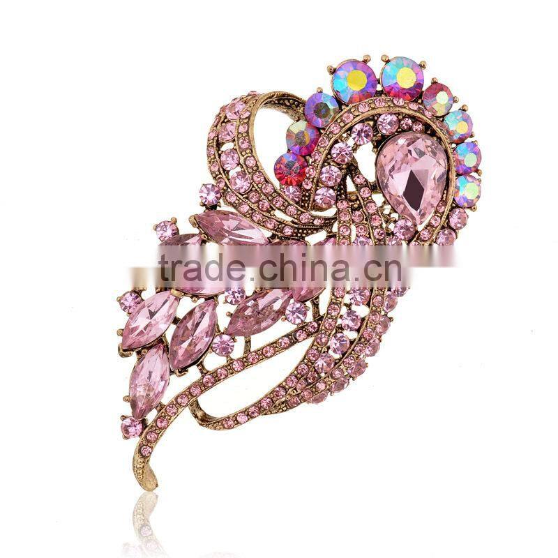 2015 costume jewelry pins and brooches,cheap brooches in bulk,large rhinestone brooch