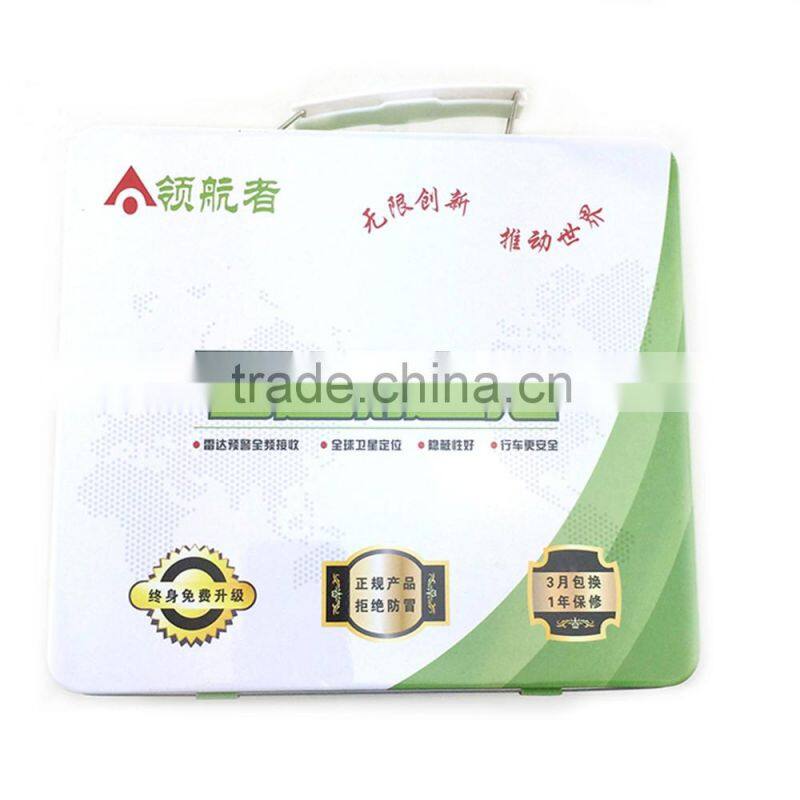 Custom design lunch handle mental tin box /food packing