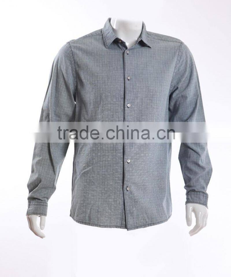 Indigo Dyeing Woven Slub Checked Fabric