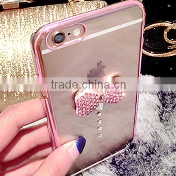 2015 New design rhinestone bowknot design mobile phone case for iphone