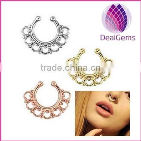 American&European style new fashion fake nose ring non piercing nose ring
