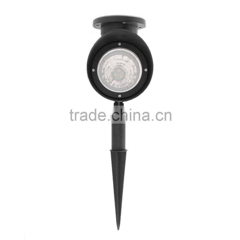 new design plastic black shell 3 strong white leds garden lawn solar light