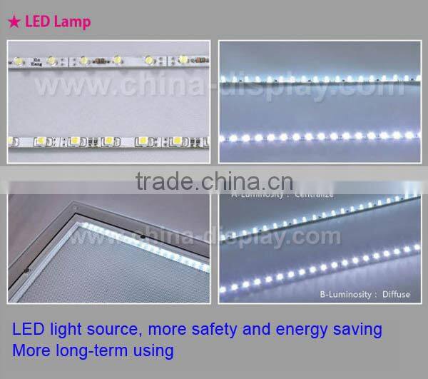 New Crystal Ultra Slim Acrylic LED Light Box, Photo Display, Slimline Sign Size A1