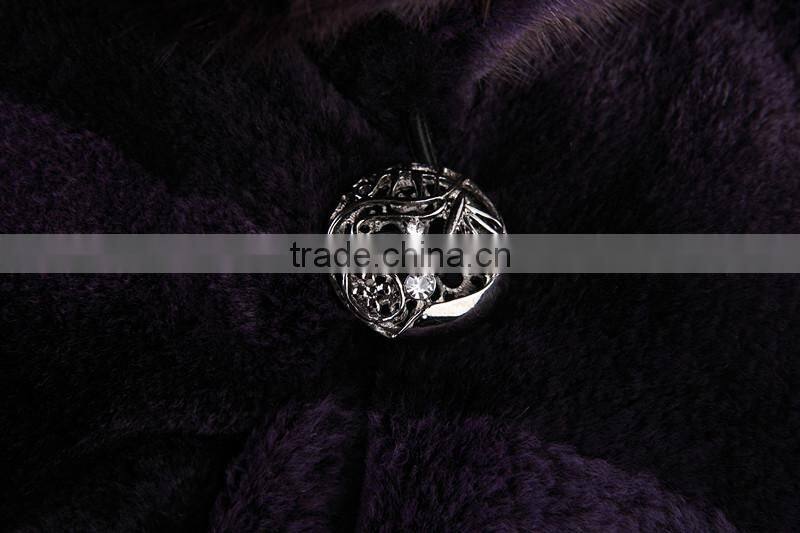 Hot sale long rabbit sheaing fur coat for winter overcoat