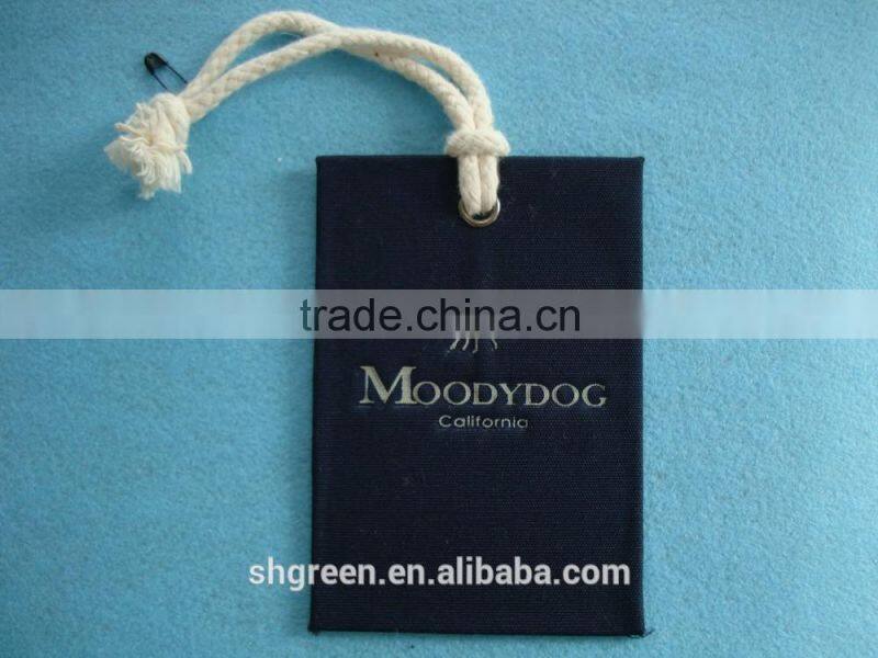 Printing cardboard hangtag with rope
