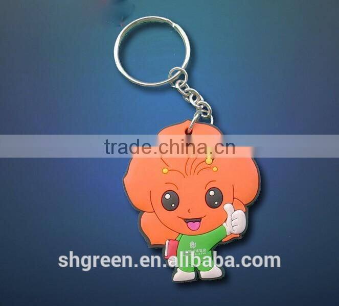 Lovely heart logo 2D rubber keychain