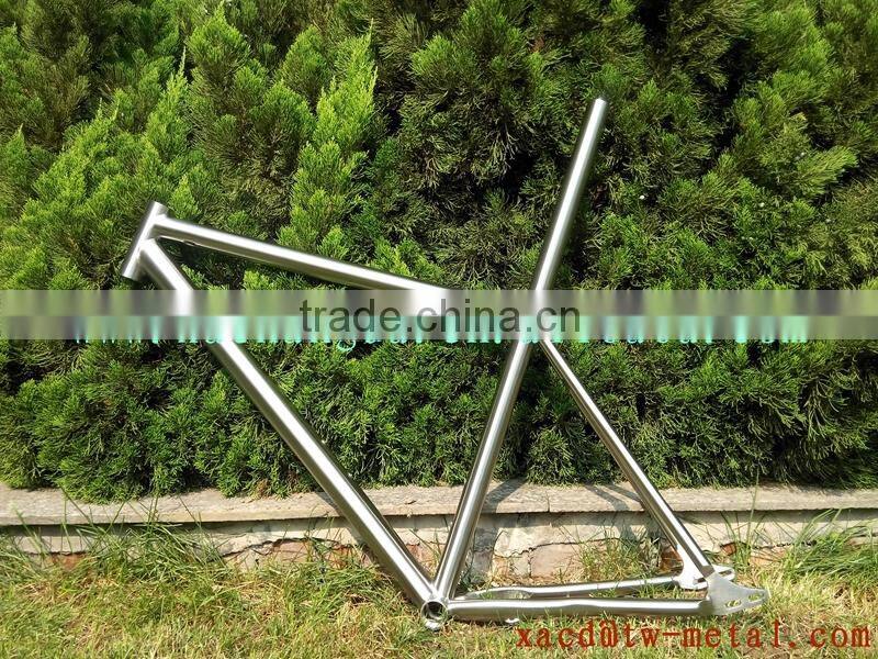 xacd made titanium MTB bike frame with handing brush finished