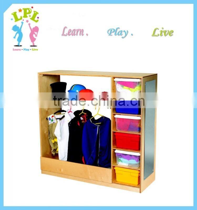 Wholesale high quality solid wood kids furniture small wooden wardrobe closet