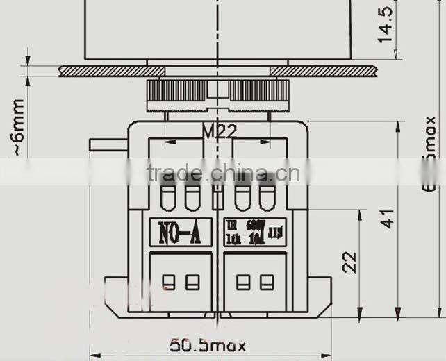 double head push on push off button switch building block type APBB-22N