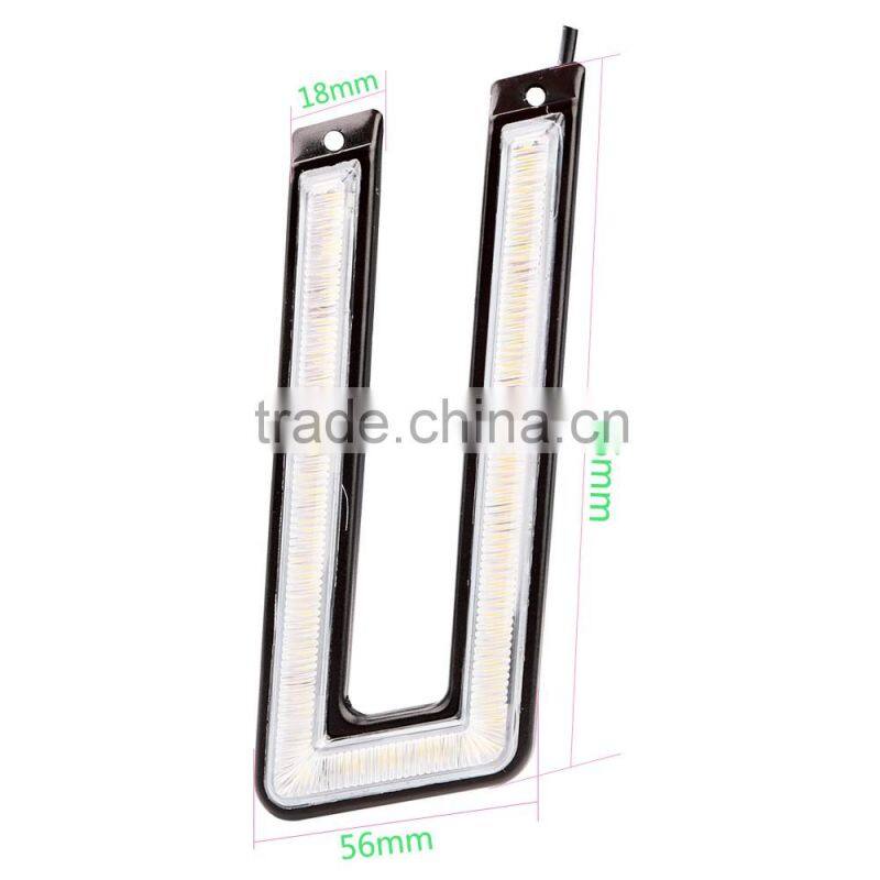 Waterproof 12V U Shape LED DRL Fog Driving Lamp 6000K Led Daytime Running Lights