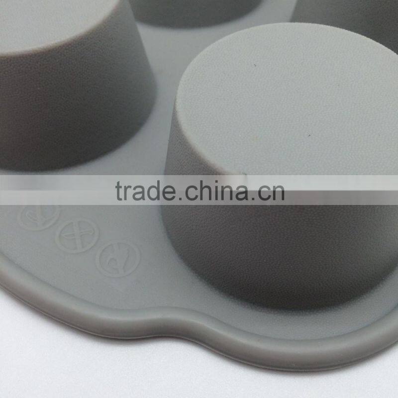Beautiful Food Grade Silicone 6 cup cake Pan for Baking muffin Cakes