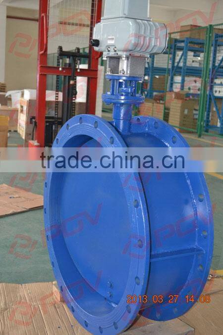 big size flange exhaust butterfly valve