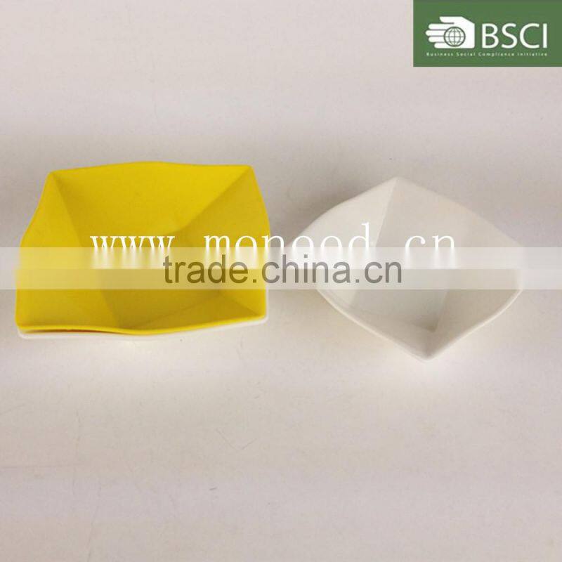 Solid color new design plastic chips plate , melamine snake bowl