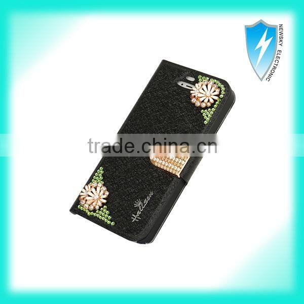 New product Diamond wallet Case for iPhone 6, phone case for iphone 6 with card holder